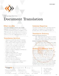 Language Service: Document Translation