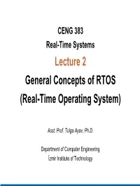 Lecture 2 General Concepts of RTOS (Real-Time Operating System)