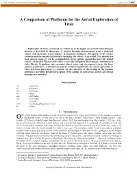 A Comparison of Platforms for the Aerial Exploration of Titan