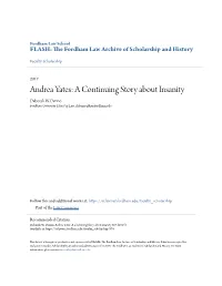 Andrea Yates: a Continuing Story About Insanity Deborah W