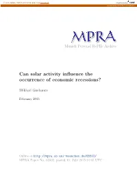 Can Solar Activity Influence the Occurrence of Economic