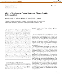 Effect of Acipimox on Plasma Lipids and Glucose/Insulin in Pregnant Rats