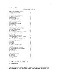 Jazz Articles III Collection of Jazz Articles - III
