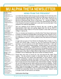 Mu Alpha Theta Newsletter