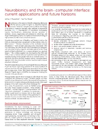 Neurobionics and the Brain-Computer Interface: Current Applications And