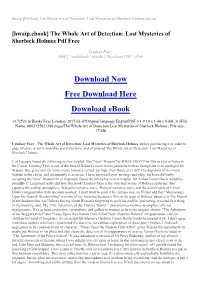 The Whole Art of Detection: Lost Mysteries of Sherlock Holmes Online