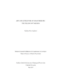 Art and Literature of Johannesburg: the Telling of Tailings