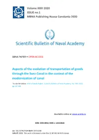 Aspects of the Evolution of Transportation of Goods Through the Suez Canal in the Context of the Modernization of Canal
