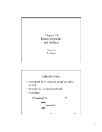 Chapter 14 Ethers