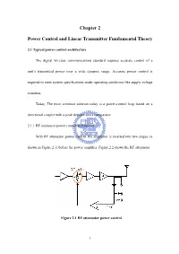 Chapter 2 Power Control and Linear Transmitter Fundamental Theory