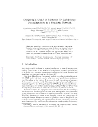 Designing a Model of Contexts for Word-Sense Disambiguation in a Semantic Network