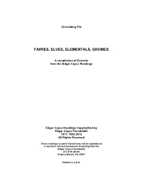 Fairies, Elves, Elementals, Gnomes