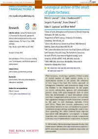 Geological Archive of the Onset of Plate Tectonics
