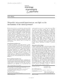 Idiopathic Intracranial Hypertension: Any Light on the Mechanism of the Raised Pressure?