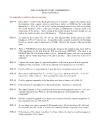 PHY 466 INTRODUCTORY ASTROPHYSICS Homework Problems