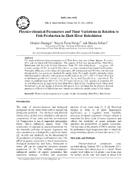 Physico-Chemical Parameters and Their Variations in Relation to Fish Production in Zhob River Balochistan