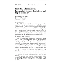 Protecting Children from Incompetent Forensic Evaluations and Expert Testimony