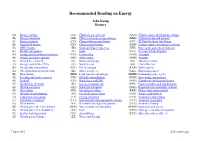 Recommended Reading on Energy