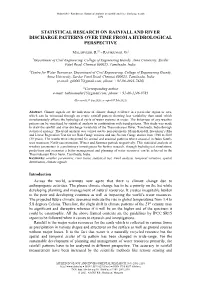 Statistical Research on Rainfall and River Discharge Patterns Over Time from a Hydrological Perspective