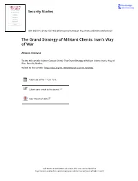 The Grand Strategy of Militant Clients: Iran's Way Of