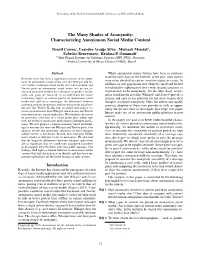 The Many Shades of Anonymity: Characterizing Anonymous Social Media Content