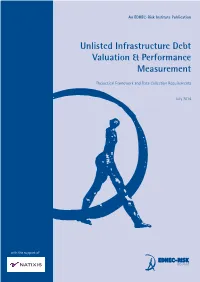 Unlisted Infrastructure Debt Valuation & Performance Measurement