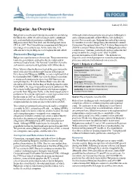 Bulgaria: an Overview
