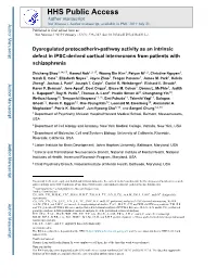 Dysregulated Protocadherin-Pathway Activity As an Intrinsic Defect in Ipsc-Derived Cortical Interneurons from Patients with Schizophrenia