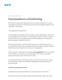 Functionalism Is a Finnish Thing