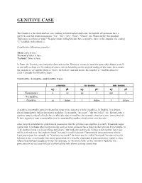 Genitive Case