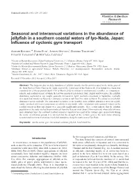 Seasonal and Interannual Variations in the Abundance of Jellyfish in A