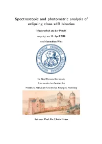 Spectroscopic and Photometric Analysis of Eclipsing Close Sdb Binaries
