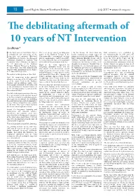 The Debilitating Aftermath of 10 Years of NT Intervention