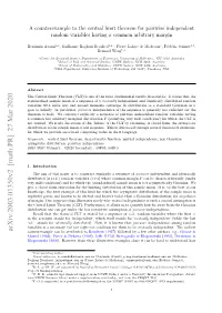 A Counterexample to the Central Limit Theorem for Pairwise Independent Random Variables Having a Common Arbitrary Margin