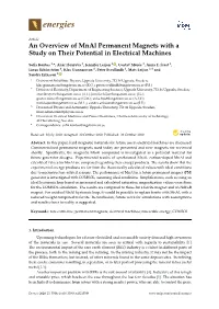 An Overview of Mnal Permanent Magnets with a Study on Their Potential in Electrical Machines
