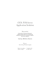 CICS JVM Server Application Isolation