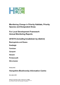 Monitoring Change in Priority Habitats, Priority Species and Designated Areas