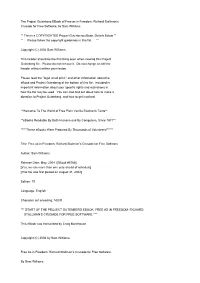 Richard Stallman's Crusade for Free Software, by Sam Williams ** This Is A