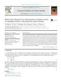 Rogue-Wave Solutions for an Inhomogeneous Nonlinear System in a Geophysical ﬂuid Or Inhomogeneous Optical Medium