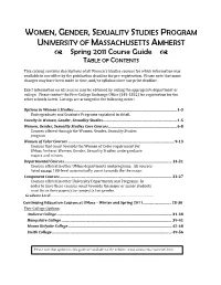 Spring 2011 Course Guide TABLE of CONTENTS
