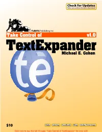 Take Control of Textexpander (1.0) SAMPLE