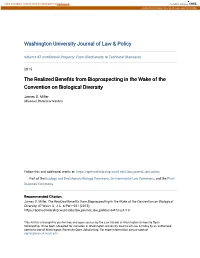 The Realized Benefits from Bioprospecting in the Wake of the Convention on Biological Diversity