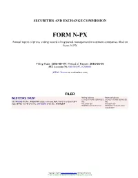 WESTCORE TRUST Form N-PX Filed 2016-08-19
