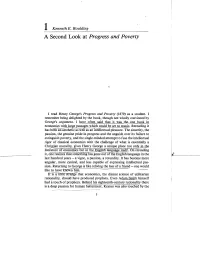 1 Kenneth E. Boulding a Second Look at Progress and Poverty