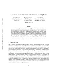 Axiomatic Characterization of Committee Scoring Rules—The Multiwinner Analogues of Single-Winner Scoring Rules, Recently Introduced by Elkind Et Al