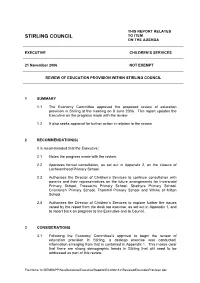 Ex64 Review of Education Provision Within Stirling