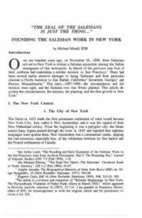 Founding the Salesian Work in New York