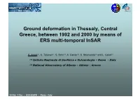 Ground Deformation in Thessaly, Central Greece, Between 1992 and 2000 by Means of ERS Multi-Temporal Insar