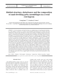 Habitat Structure, Disturbance and the Composition of Sand-Dwelling Goby Assemblages in a Coral Reef Lagoon