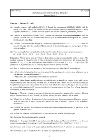 INFORMATION and CODING THEORY Exercise Sheet 4